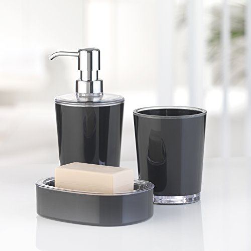 Axentia 122621 Badezimmerset Serie Marseille, 3-teilig, grau - 2