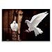 Produktbild Calvendo Premium Textil-Leinwand 120 cm x 80 cm quer, Weiße Tauben | Wandbild, Bild auf Keilrahmen, Fertigbild auf echter Leinwand, Leinwanddruck: Im Flug Tiere Tiere