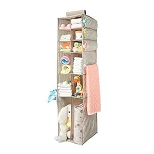 mDesign Stoff Hängeaufbewahrung – Baby Kleiderschrank Organizer