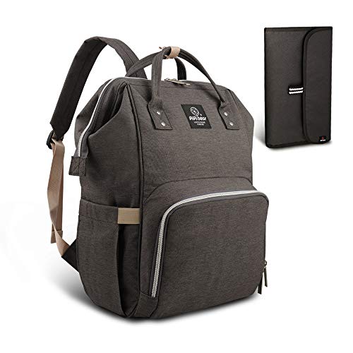 Preisvergleich Produktbild HEYI Mutifunktionale Wickeltasche Rucksack, Wasserdichte Wickelrucksack Tasche, Große Reisetasche für Mutter und Baby (Dunkelgrau)