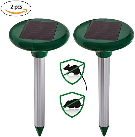 Ultrasonic Solar Powered Mole Repeller Pest Control &amp; Repellent Repel Voles,Gophers,Shrews,Mice,Rodents,Protect Your Garden,Yard,Patio,Farm.
