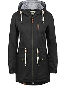 DESIRES Inata Damen Übergangsjacke Parka mit Kapuze aus hochwertigem Material