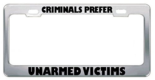 Preisvergleich Produktbild Mond Ccrials Prefer Unbewaffnete Opferpistolen Kennzeichenrahmen Rahmen Kennzeichenhalter Bordüre Perfekt für Männer Frauen Auto Garadge Dekor