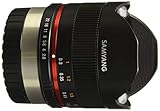 Objetivo fotográfico Samyang CSC-Mirrorless - Objetivo fotográfico para Fuji X (8 mm, F2.8 II UMC, Ojo de pez), Negro