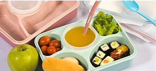 Bestland Bento Box Mikrowelle und Spülmaschinenfest Lunch Box mit mit 5 + 1 Getrennt Containers (Blau) - 6