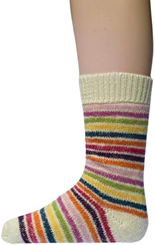 Hirsch Natur, Plush Striped Socks for Babies and Toddlers, 100% Organic Wool
