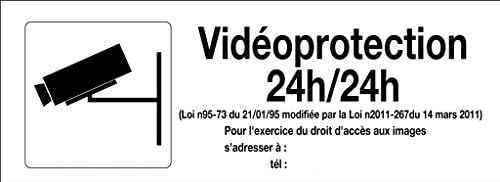 novap –  – Video Surveillance Sign 24 hours + Picto 330x120 mm rigid