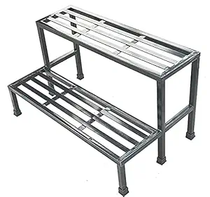 Generic Garden Rack, Plant Stand, Outdoor Stand, Metal Black Painted, Step