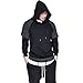 Produktbild Honestyi Herren Kapuzenpullover, Herren Langarm Hoodies Sweatshirt Tops Jacke Mantel Abnutzung Kapuzenpullover(Schwarz,L)