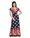 Be You Serena Satin Navy Blue Floral Print Women Nightgown RS.498.00
