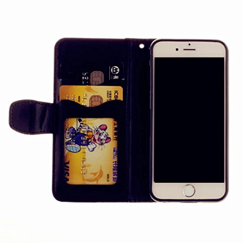 MUTOUREN Hülle für iPhone 6 plus iphone 6S plus 5.5 Zoll Schutzhülle [Kratzfeste, Scratch-Resistant] Bookstyle PU Lader HandyHülle Tasche Wallet Flip Case Lederhülle Brieftasche mit Standfunktion Kartenfächer Magnetic schließt Painted Muster- Henna Indische Sonne Mandala Schwarz + Metall Stylus Stift - 5