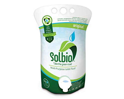 Solbio, valorado como el nº 1 en líquidos sanitarios naturales. Complemento sanitario para inodoros de camping portátiles, sistemas de inodoro portátiles, inodoros químicos e inodoros de cassette. Líquido de inodoro para el depósito de residuos fecales, depósito de desechos. Limpiador de depósito, ambientador también para la cisterna. Enjuague para la cisterna, Aroma maravilloso.