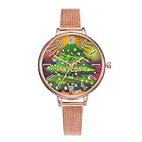 Junjie Frauen Quarz Analog Handgelenk Kleine Zifferblatt zarte Uhr Luxus Uhren Weihnachten Glas Legierung Metall Quarz Armband Verschluss einfache Band Länge 23cm