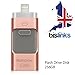 Price comparison product image BisLinks® 3 in 1 Multi Function Mobile USB For iPhone X 8 7 6 6S 5 Flash Drive Rose Gold 256GB External Storage Connector Memory Stick Compatible with PC Laptop IOS Android System