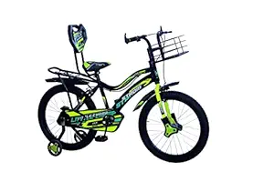 LITTLE CHAMP Tube Type 16T Gen Sports BMX Bike for Boys (Matt Black, Green, 5 Years to 8 Years) Frame: 14 Inches