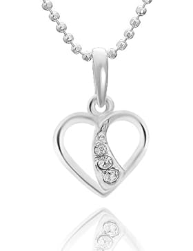 butterfly Mädchen Kette Silber 925 original Swarovski Elements Herz-Anhänger farbenlos längen-verstellbar Satin-Beutel...