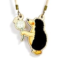 Kinder Schmuck Kette HOLZ *** IGEL PUSTEBLUME ***