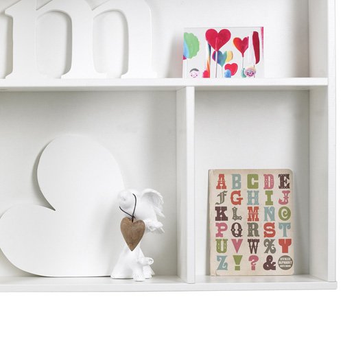 lounge-zone Wandregal Regal Setzkasten FÜNF Massivholz Holz weiß 5 Fächer 60x100x18cm 5860 - 4