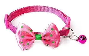 RvPaws Adjustable Cat Collars Cute Bow-tie with Bell, Safety Identification Collars for Puppy, Kitten and Small Pets (Dusty Rose)