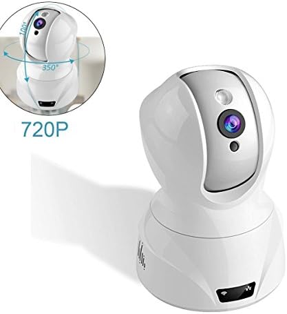 720P Wlan IP Camera, Wireless Home Security Camera, WiFi Surveillance Security System Video Recording Dome Camera, Monitor for Baby &amp; Pet (720P, White), - Topgio
