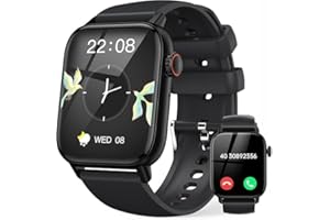 LLKBOHA Smartwatch-Damski-Męski - Inteligentny Zegarek z Ekranem 1,85", Wykonywanie/Odbieranie Połączeń, Całodobowy Monitor Pracy Serca,Tlenu We Krwi,Krokomierz,Monitor Snu, dla Android iOS