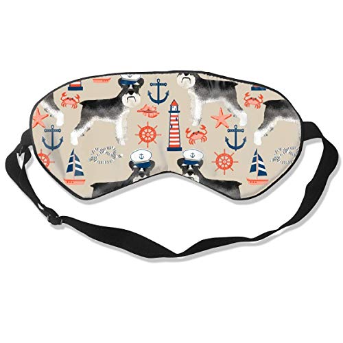 Preisvergleich Produktbild Schnauzer Nautical Summer Lighthouse Ocean Summer Sleep Mask Pack Men and Women Or Children Eye Mask No Pressure Eye Masks for Sleep & Travel