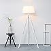 Produktbild Stativ Stehleuchte mit Textilschirm, Tripod Dreibein aus Holz, H 145 cm, Ø 45 cm, 1x E27 max. 60W, Metall / Holz / Textil, weiß