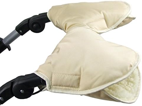 Bambini World Universal Hand Muff/Hand Warmer for Pushchairs Buggy, Jogger with Wool, Set of 2, Beige