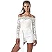 Produktbild XXYsm Jumpsuit Damen Elegant Kurz Hose Sommer Reine Farbe Spitzen Off Shoulder Playsuit Bodycon Langarm Party Lässig lose Strandoverall