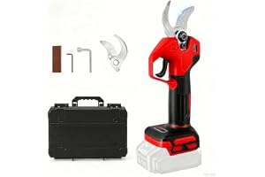Batteridriven grensax kompatibel med Milwaukee 18 V-batteri (utan batteri), borstlös trädsax med 2 växlar, digital display, 30 mm skärdiameter, slipsten och ersättningsblad (endast verktyg)