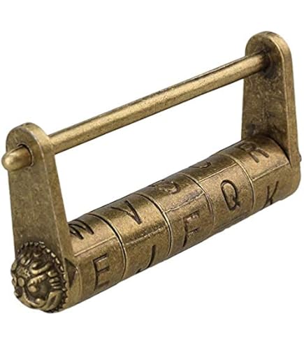 Retro hangslot, antieke stijl, weerbestendig Chinees cijferslot voor juwelendoos/lade/kast/geschenkdoos/koffer, enz. Chinese tekens als wachtwoord