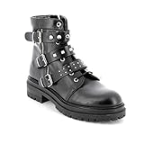  ALESYA by Scarpe&Scarpe - Botines Bajos con Tachuelas, de Piel, con Tacones 5 cm - 38,0, Nero