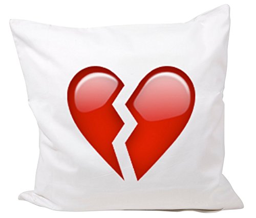 ShirtheldPillowcase 40x40 cm Smiley "Broken Heart" Emoji, smiley, trend, cult, cute, sweet, hipster, cool, pillow, neck pillow, decorative, cushion cover micro-setters.