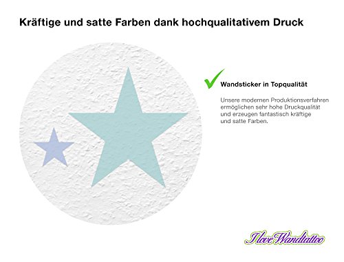 I-love-Wandtattoo WAS-10452 Kinderzimmer Wandsticker Set „Pastell Sterne in zarten Grau und Grün Tönen“ 25 Stück Sternenhimmel zum Kleben Wandtattoo Wandaufkleber Sticker Wanddeko - 3