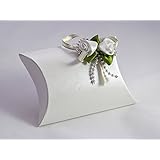 10 Kartonagen BUSTA Diamante creme, 70x70x25 mm, Geschenkverpackung Gastgeschenk Hochzeit Taufe Kommunion