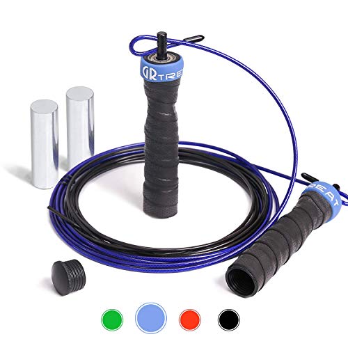 GUARD & REVIVAL TREAT Corda per Saltare e Saltare Corda per Saltare in velocità Regolabile Regolabile con Impugnatura Antiscivolo Ideale per dispositivi a Doppio ingombro, MMA e Boxe