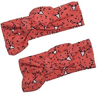 ❤ Baby girl coral deers headband ❤ handmade in cotton fabric, they are a perfect for matching mother daughter outfits.