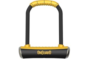OnGuard Brute STD-8001 Keyed Shackle Bike Lock, High Security & Reliable, Bicycle Lock With Co-Moulded Crossbar, Locks Shackle On Four Sides, Hardened Steel Cycle Lock,Black,11.5 x 20.2 cm