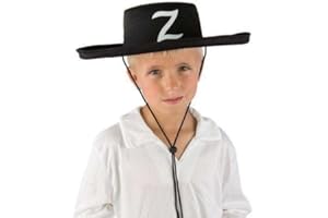 P'tit Clown 10600 Chapeau Feutre Bandit Masqué Enfant - Noir