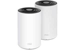 TP-Link Deco WiFi 6 Mesh AX3000Mbps Deco PX50(2-Pack), CPL G.hn 1500 Mbps, Couverture de 420㎡, 9 Ports Gigabit, WPA3, Murs épais