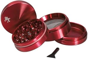 Black Leaf – Macinino Rosso Diamante, 4 pezzi Ø 50 mm con Diamante Taglio – Patchouliworld