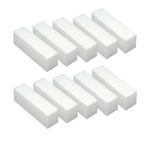White Acrylic Nail Art Tips Buffer Buffing Sanding Block Files Manicure Tool (1X10pcs)