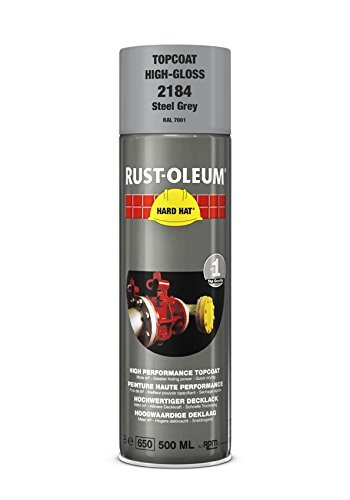 Rust-Oleum Industrial High Gloss Steel Grey RAL 7001 Hard Hat 2184 Aerosol Spray 500ml (24 Pack)