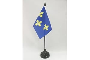 AZ FLAG Drapeau de Table Ile-de-France 15x10cm - Petit Drapeaux DE Bureau francilien - Province 10 x 15 cm