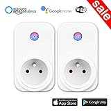 Intelligente Prise WiFi,Prise Connectée Intelligente WiFi Prise Compatible avec Android iOS Alexa Prises Télécommandées Prise Courant Intelligente Prise de Courant Mise en Veille Programmable Smart