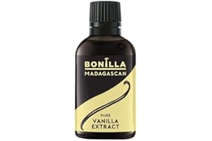 Bonilla Madagascan - Pure Vanilla Extract, 50ml - 100% Pure Madagascan Vanilla Beans - Premium Vanilla Flavour - For Baking, Custards & Cream - Non-GMO, Kosher, Gluten-free, Vegan