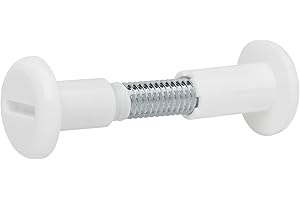 10 piezas SOTECH Tornillo de conexión blanco Ø-agujero 8 mm para espesores de madera de 31-40 mm con rosca M6 Tornillo para unir muebles con taco de fijación Conector de muebles de acero - plástico