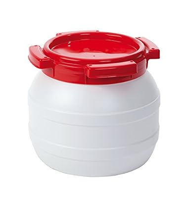 No Label Fût à eau - 10,4 Litre - Etanche à l'eau et à l'air - Blanc/Rouge