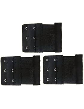 3er SET BH-Verlängerung BH 3 Haken Unterwäsche Verschluss Erweiterung Schwarz