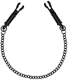 Rimba Black Metal Adjustable Nipple Clamps with Chain